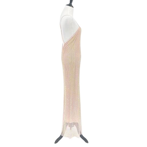 LoveShackFancy Calvert Beaded Crystal Embellished Mesh Maxi Dress Size 4 - Picture 11 of 13